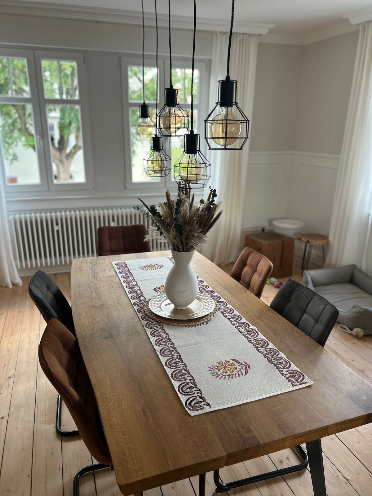 Block Printed Table Runner in a German House