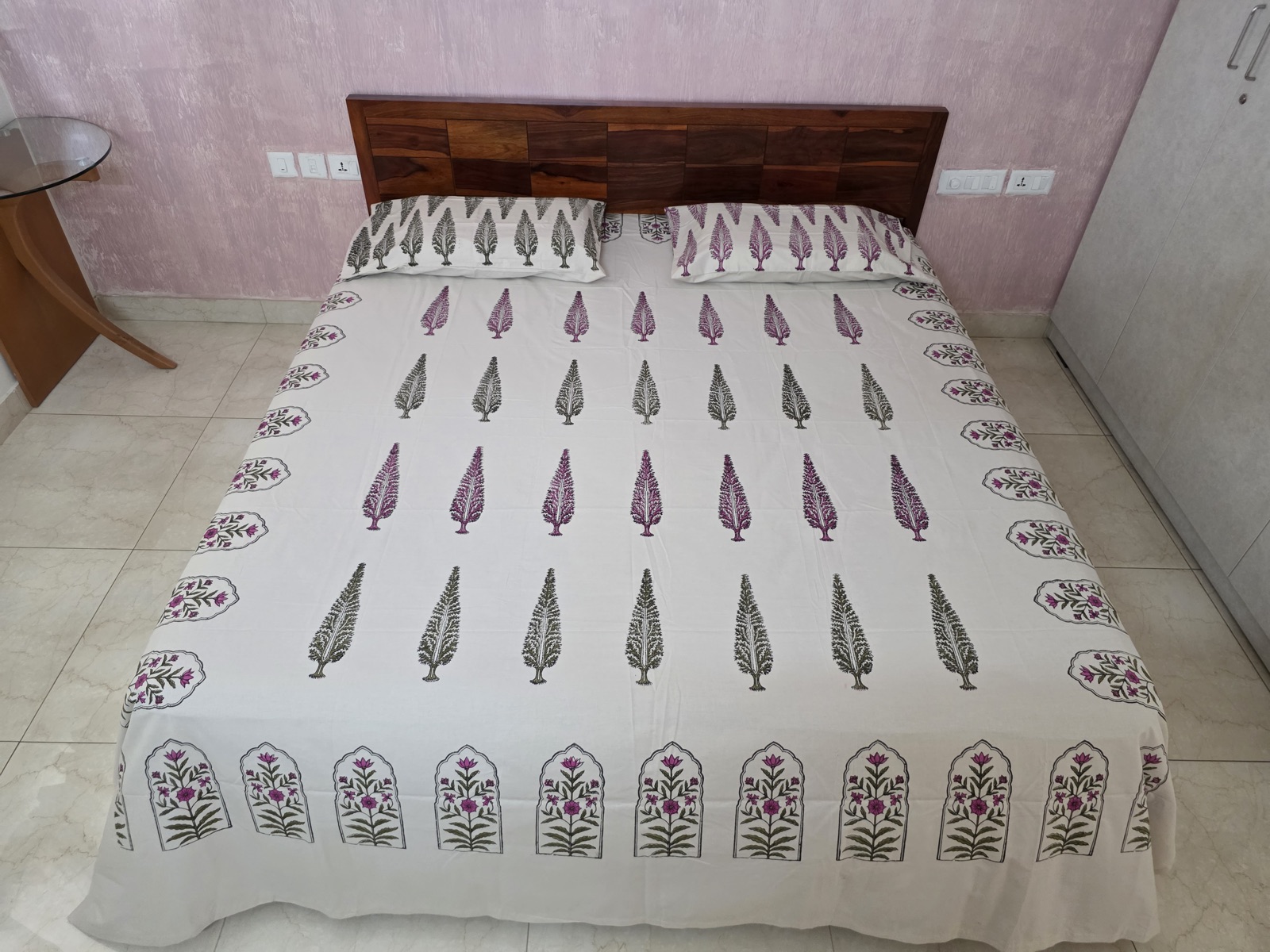 King Size Bed Spread 010 — block-printed artisanal piece