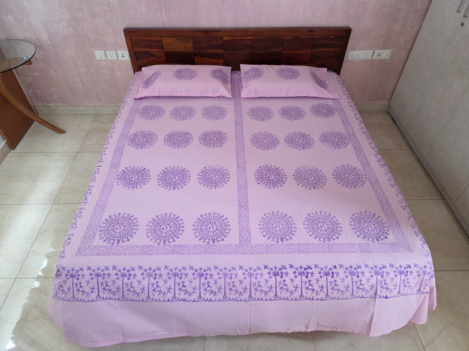 King Size Bed Spread 011 — block-printed artisanal piece
