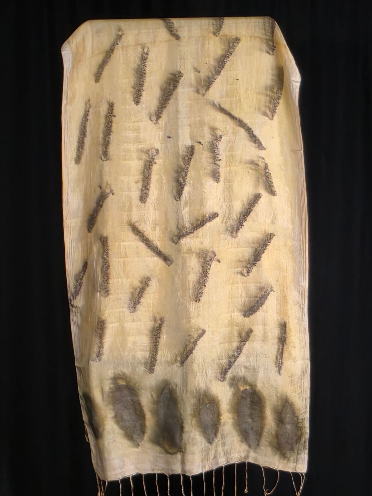 Eco Printed Silk Stole 026 — block-printed artisanal piece