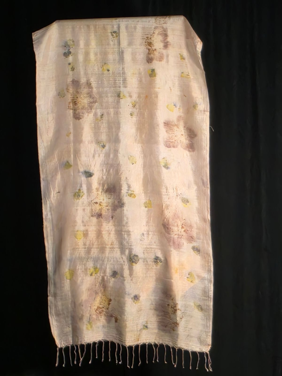Eco Printed Silk Stole 023 — block-printed artisanal piece