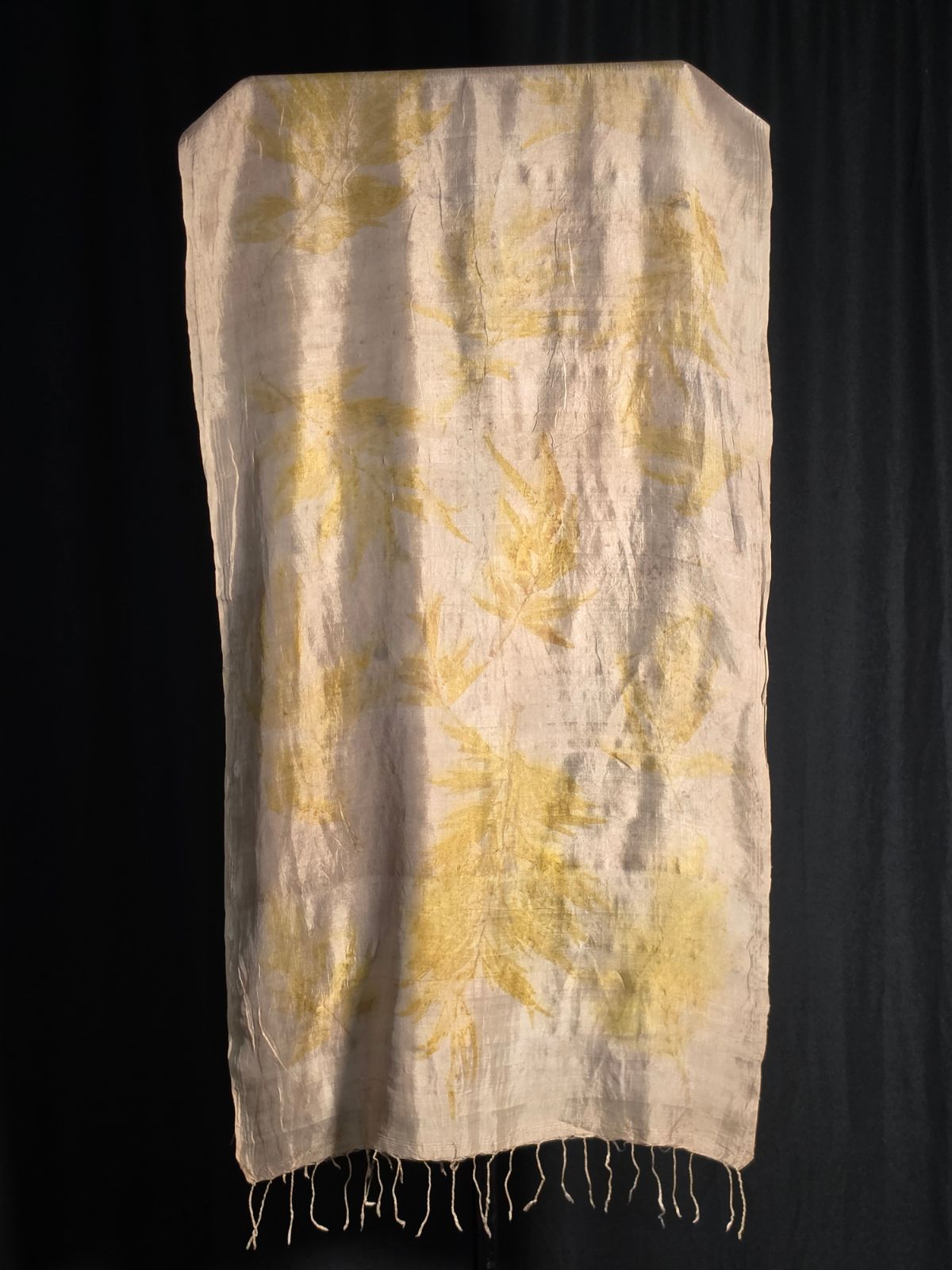 Eco Printed Silk Stole 019 — block-printed artisanal piece