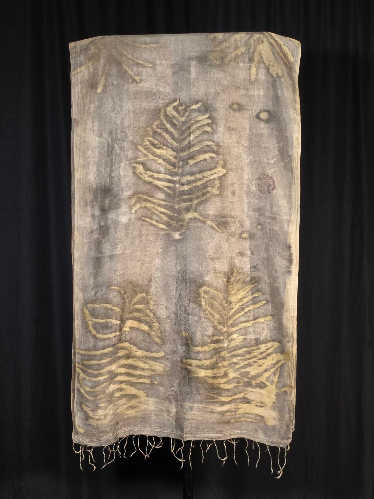 Eco Printed Silk Stole 016 — block-printed artisanal piece