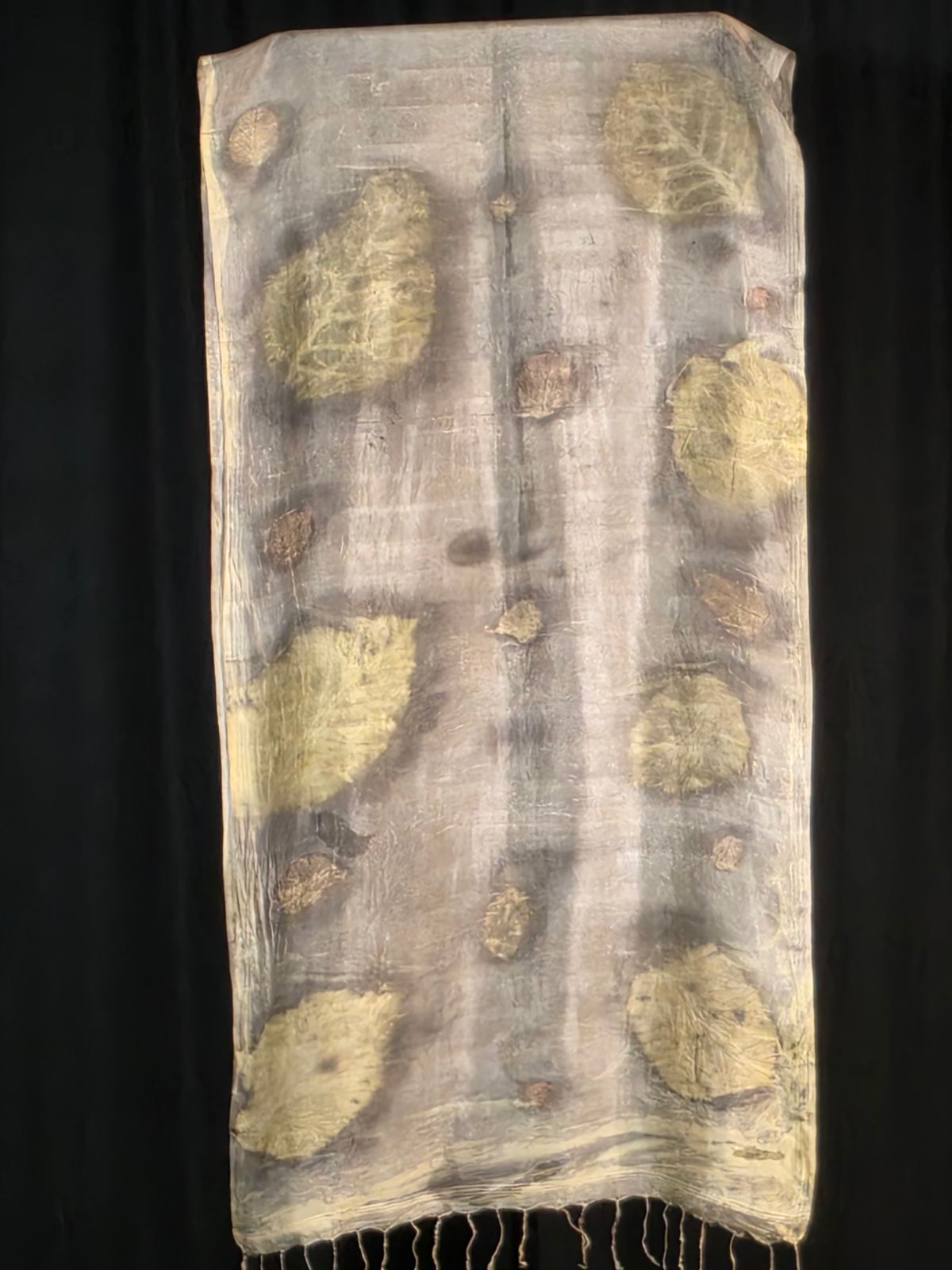 Eco Printed Silk Stole 012 — block-printed artisanal piece