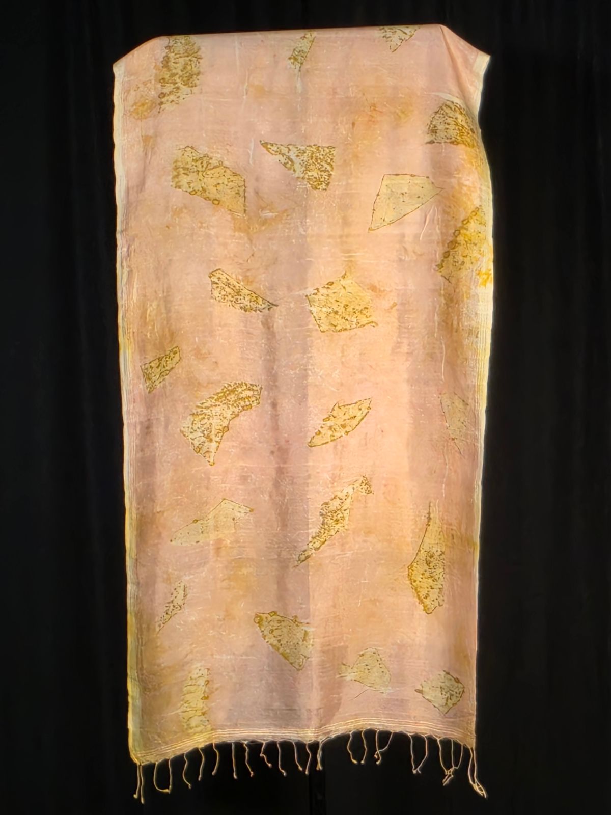 Eco Printed Silk Stole 011 — block-printed artisanal piece