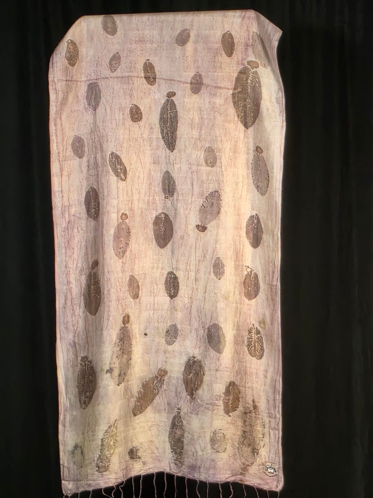 Eco Printed Silk Stole 009 — block-printed artisanal piece