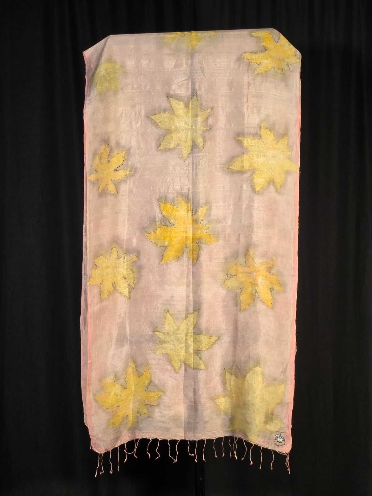 Eco Printed Silk Stole 002 — block-printed artisanal piece