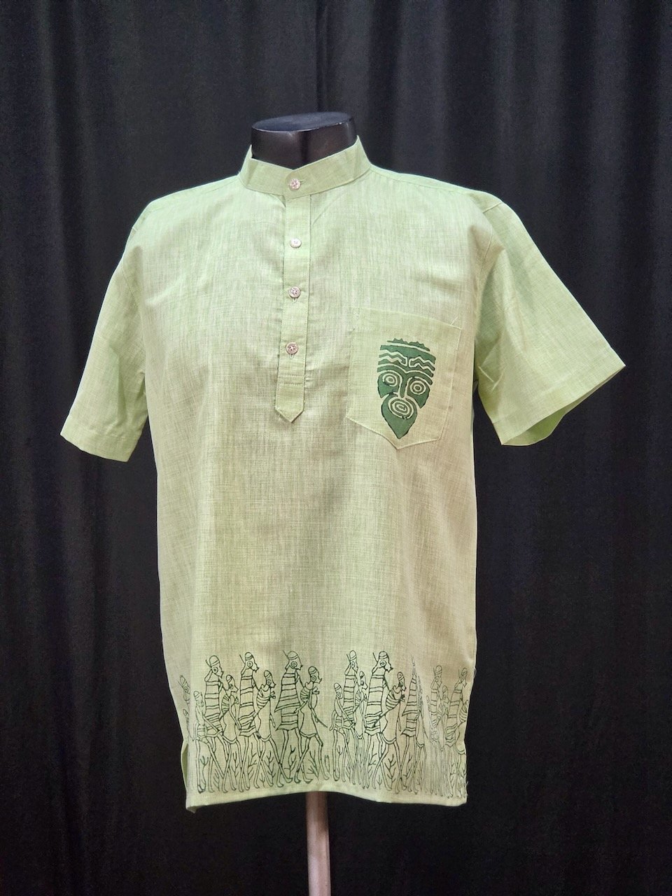 Cotton Kadhi Kurta 001 — block-printed artisanal piece