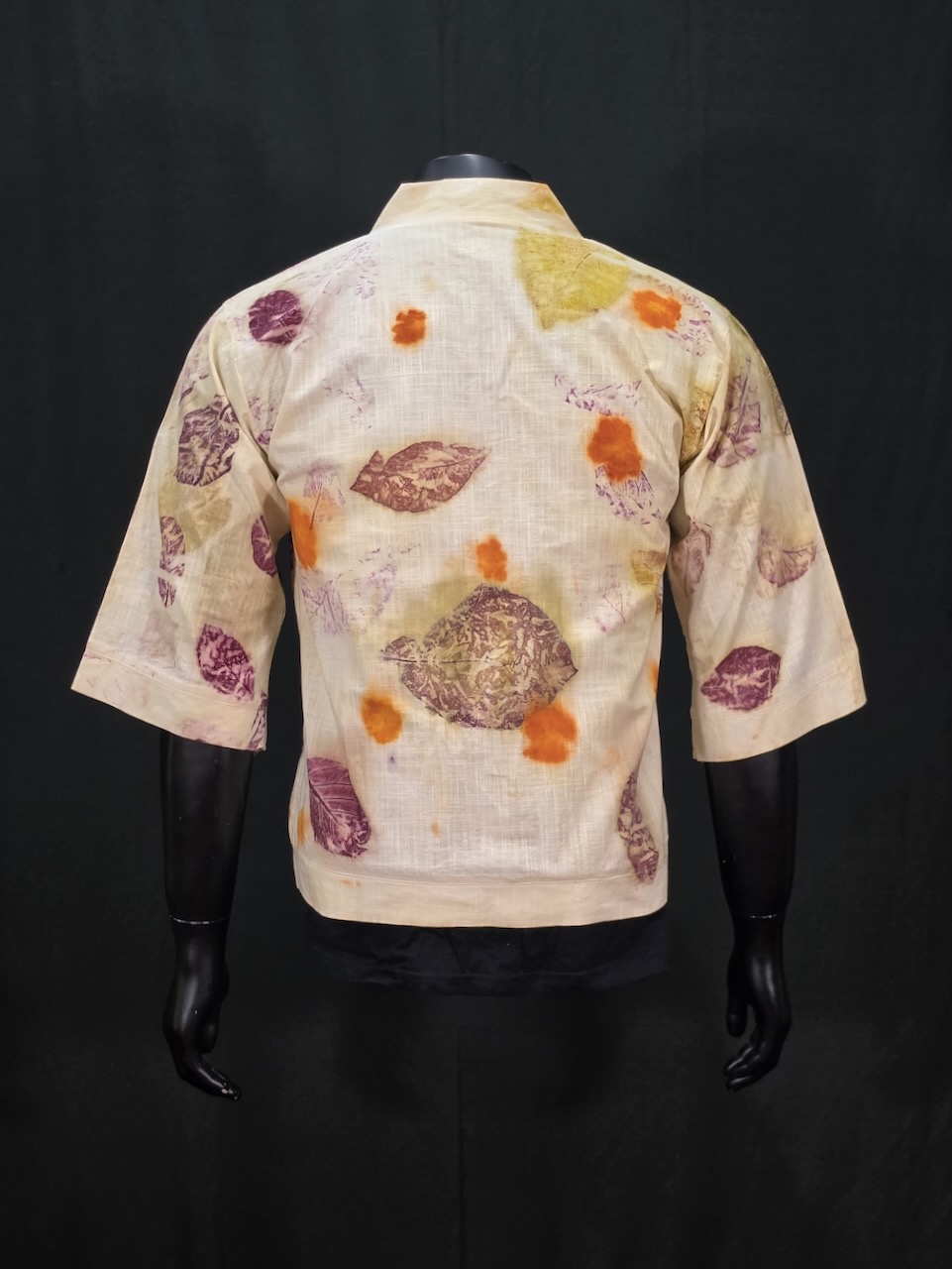 Eco Printed Linen Kimono 001 view 2