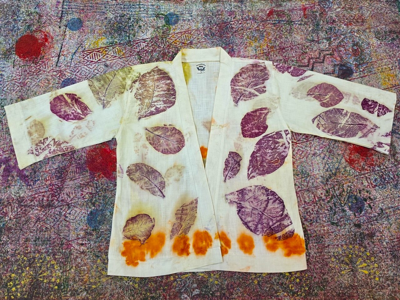 Eco Printed Linen Kimono 001 view 3