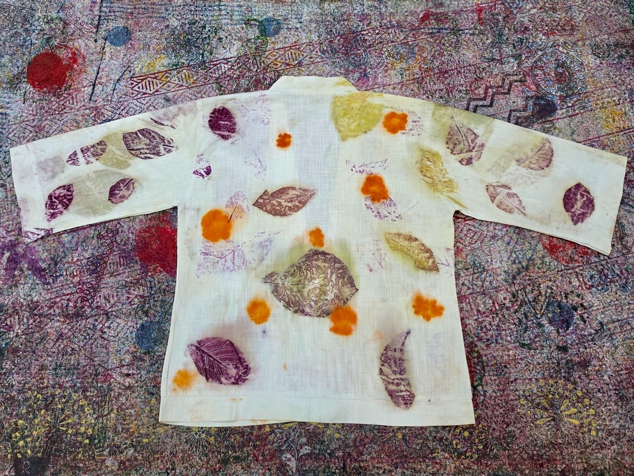 Eco Printed Linen Kimono 001 view 4