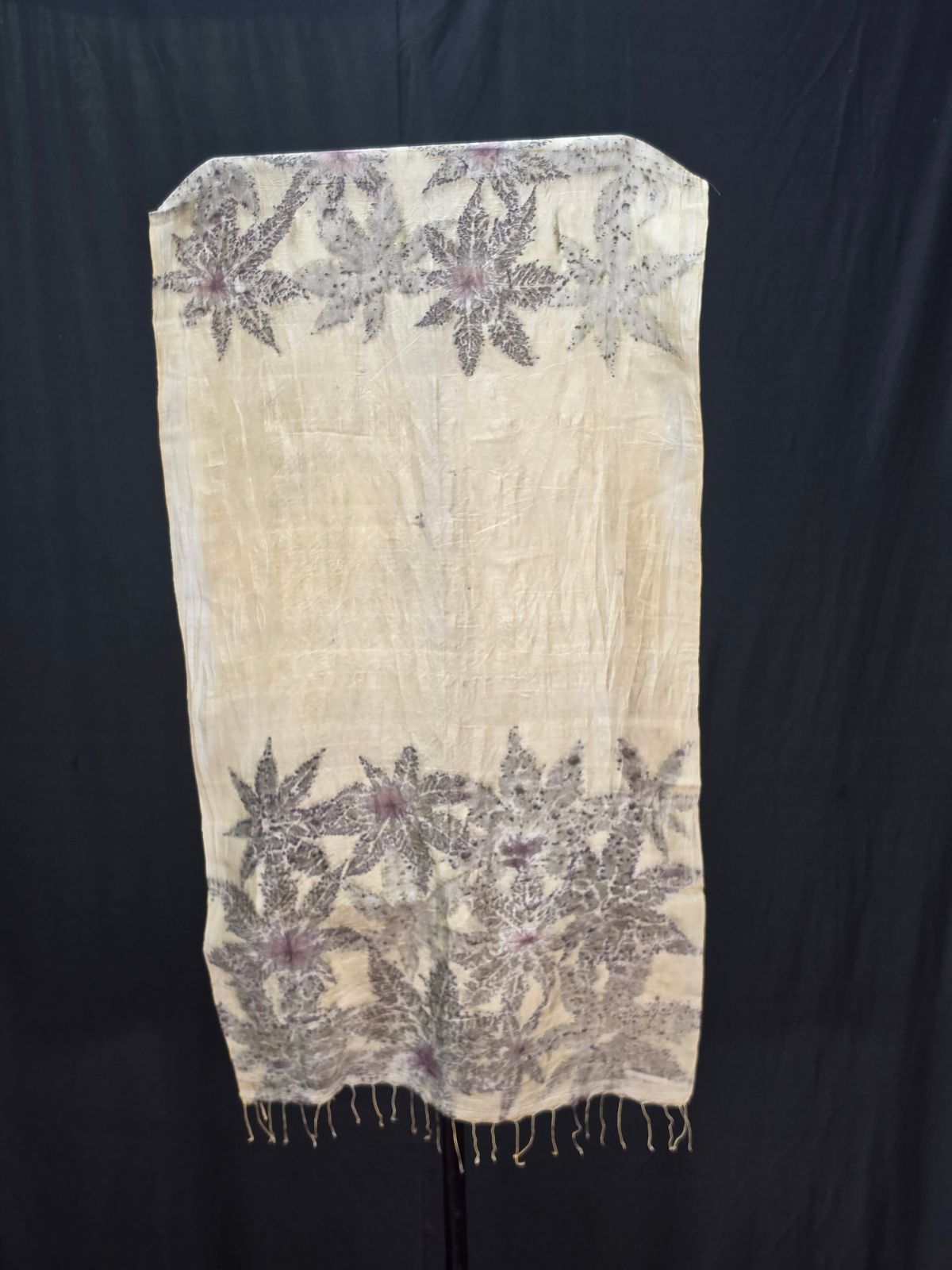 Eco Printed Silk Stole 029 — block-printed artisanal piece