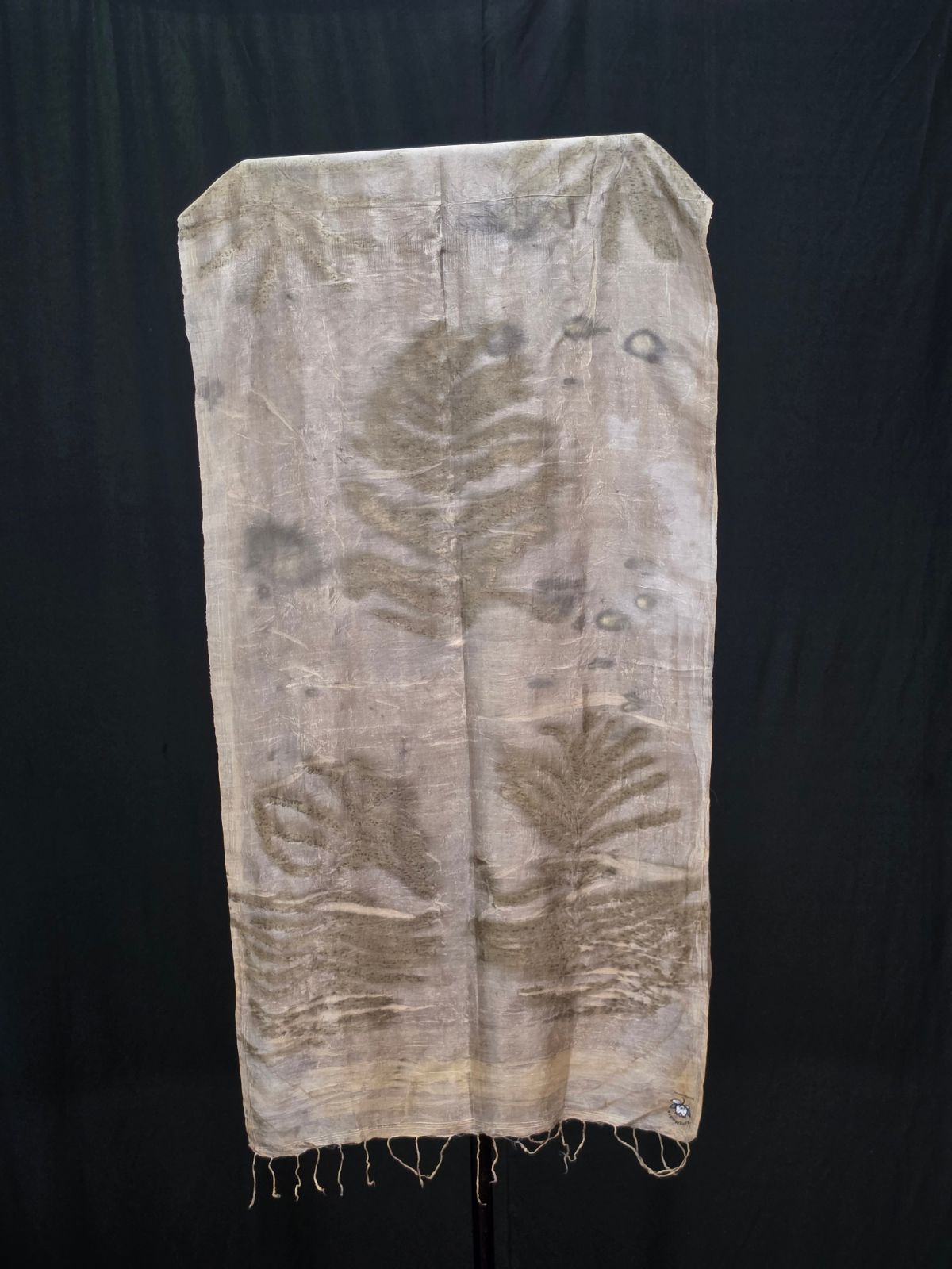 Eco Printed Silk Stole 031 — block-printed artisanal piece