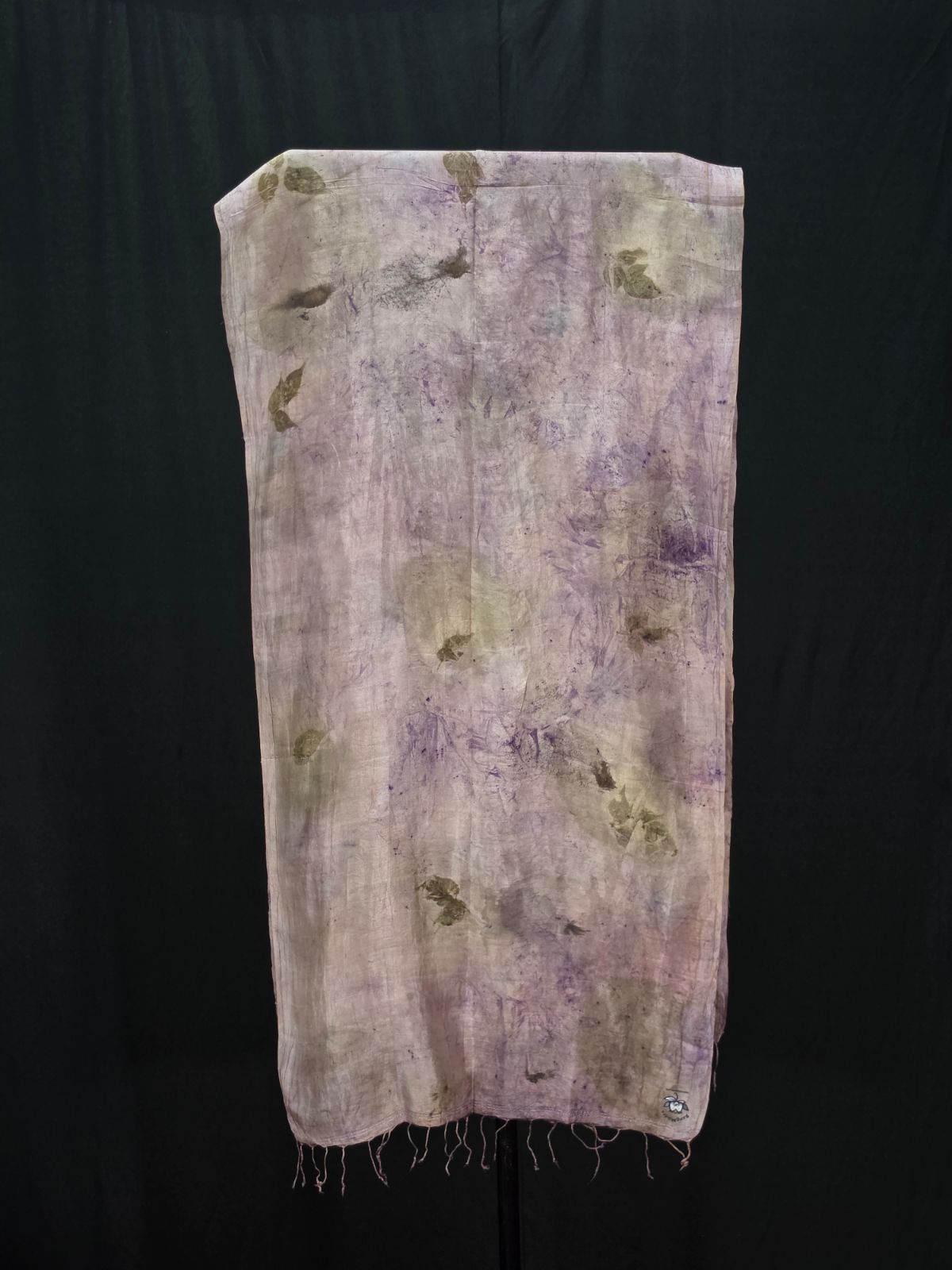 Eco Printed Silk Stole 032 — block-printed artisanal piece