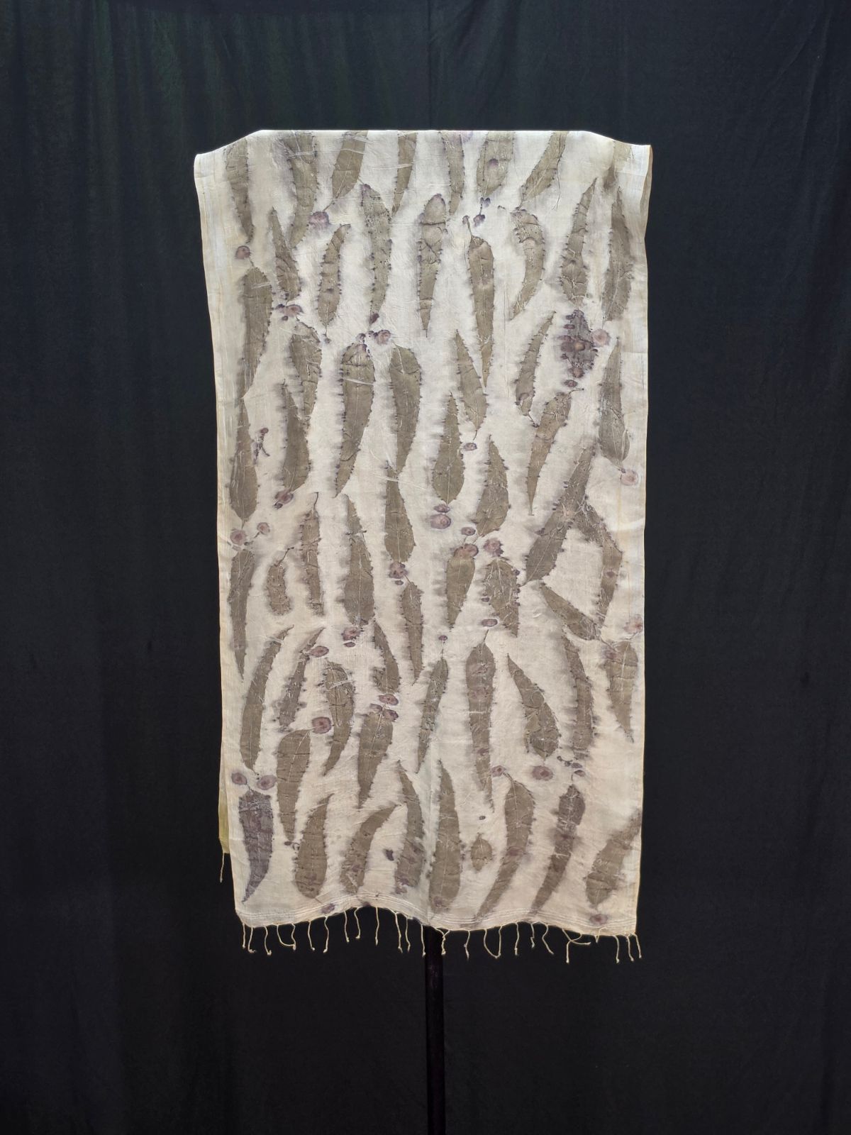 Eco Printed Silk Stole 039 — block-printed artisanal piece