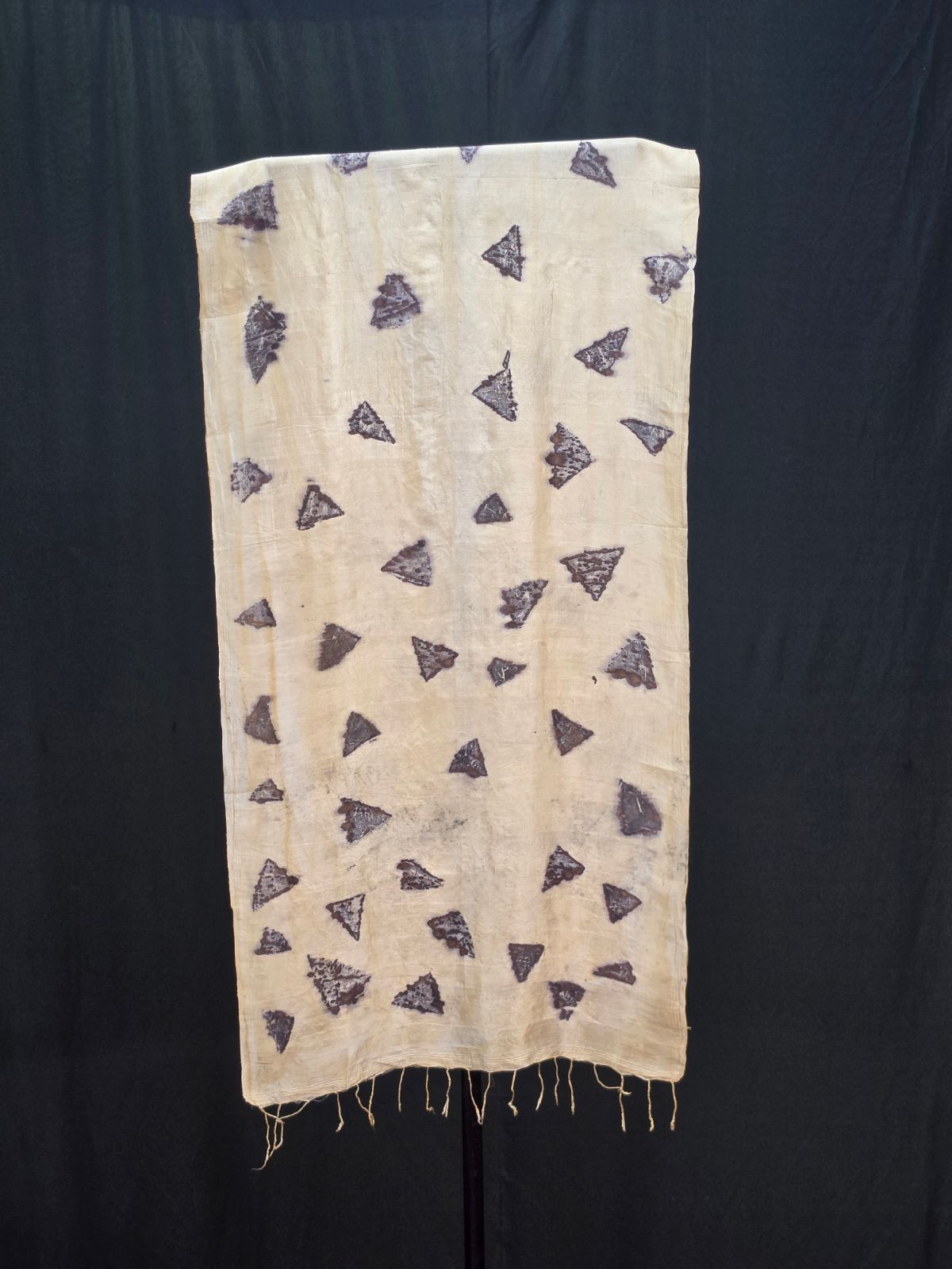 Eco Printed Silk Stole 024 — block-printed artisanal piece