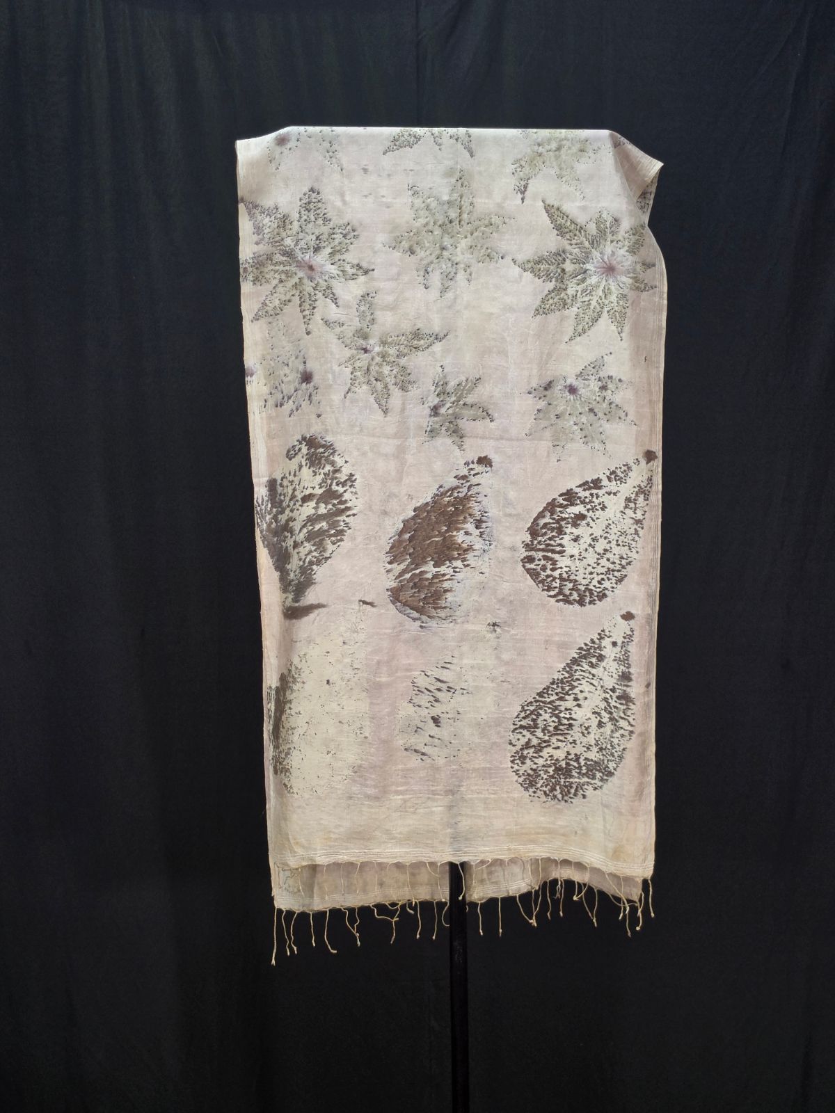 Eco Printed Silk Stole 041 view 2