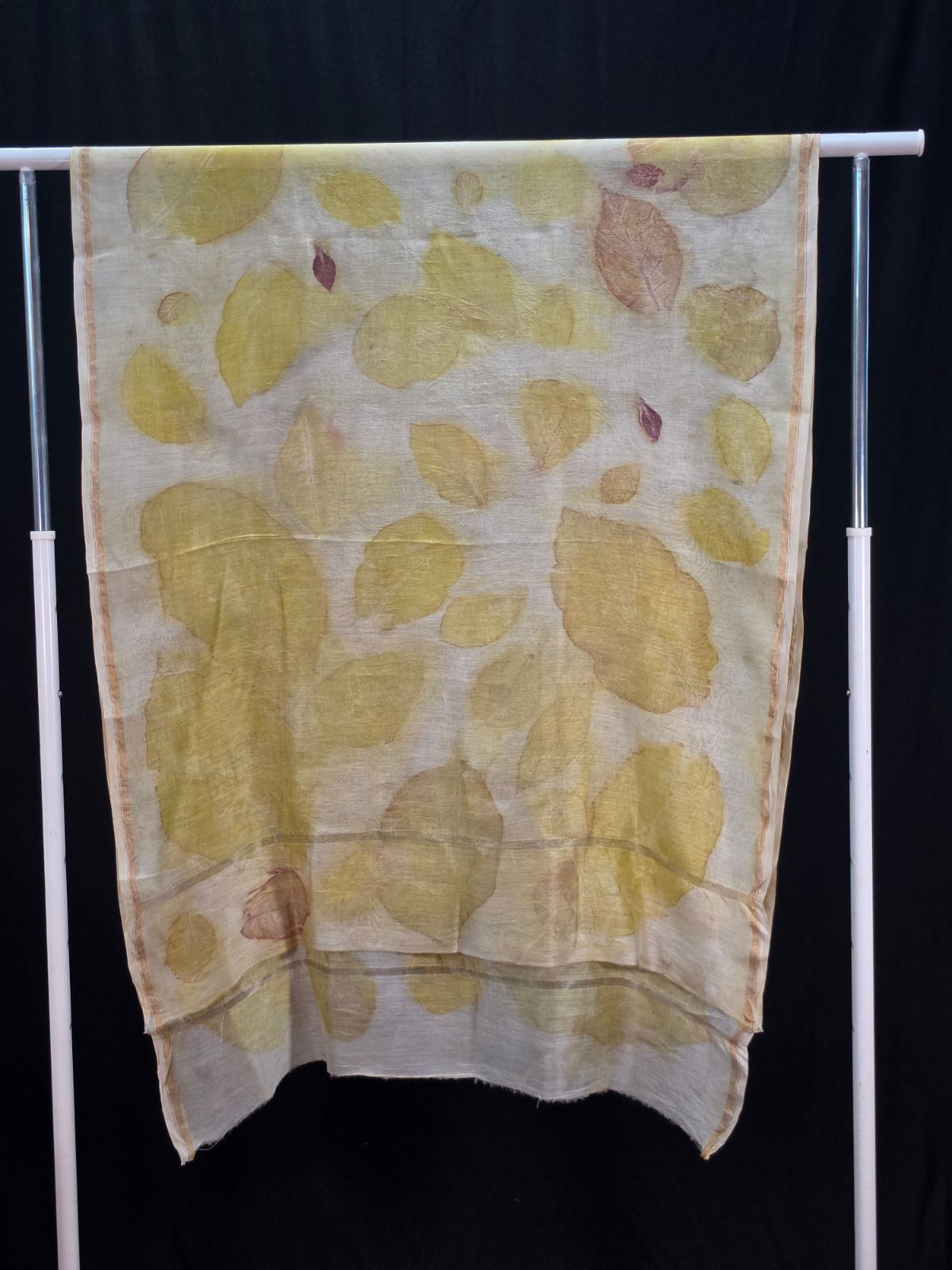 Eco Printed Chenderi Silk Stole 001 view 2