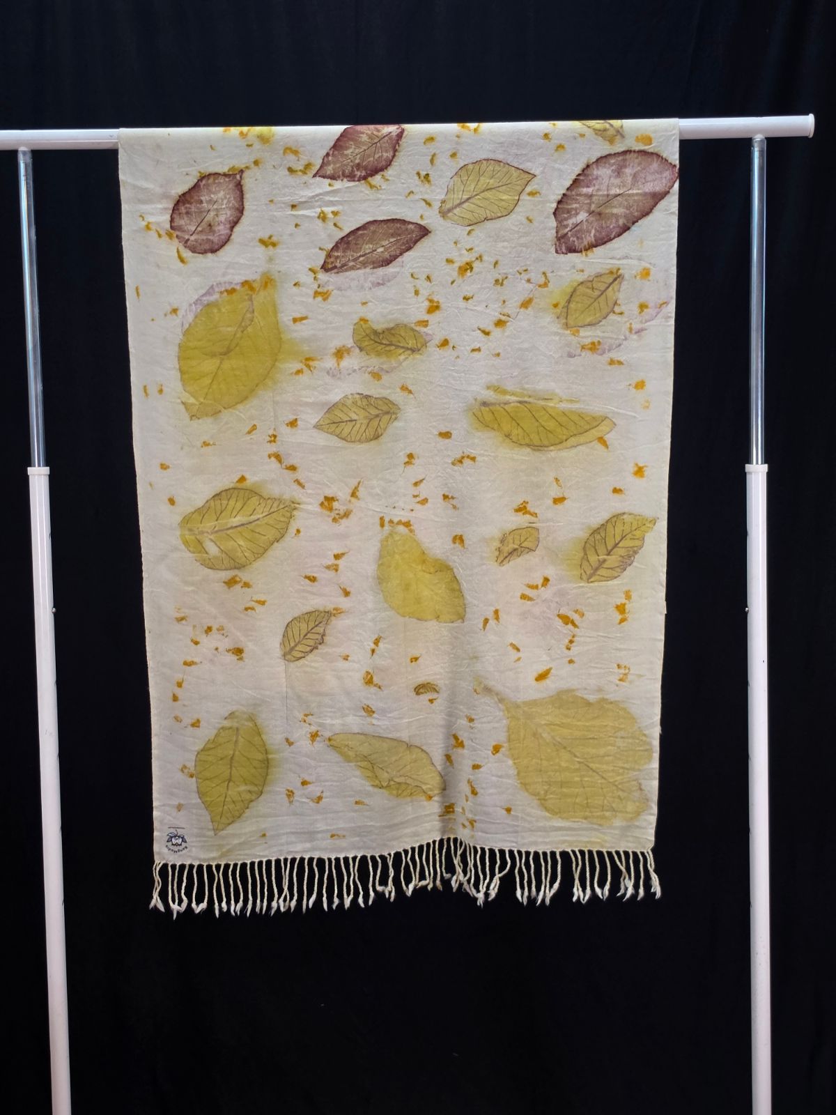 Eco Printed Woollen Stole 001 — block-printed artisanal piece