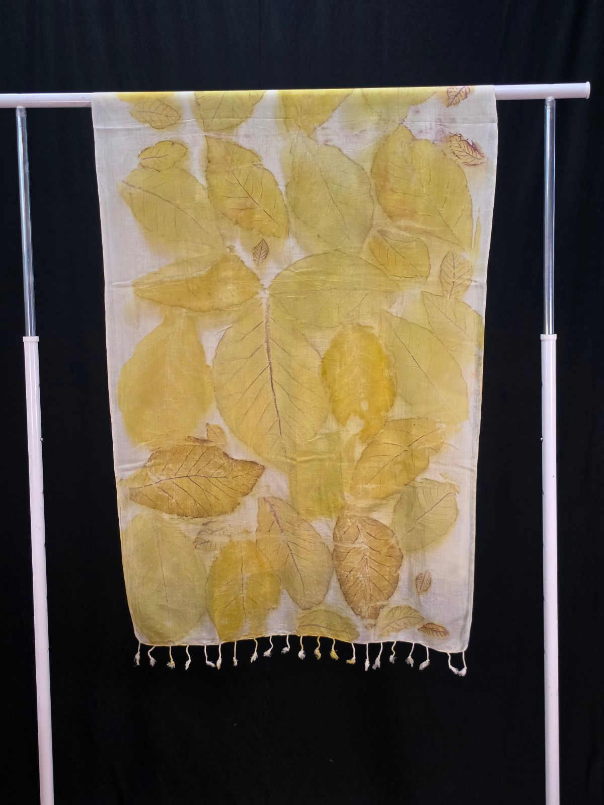 Eco Printed TwillWool Stole 001 — block-printed artisanal piece