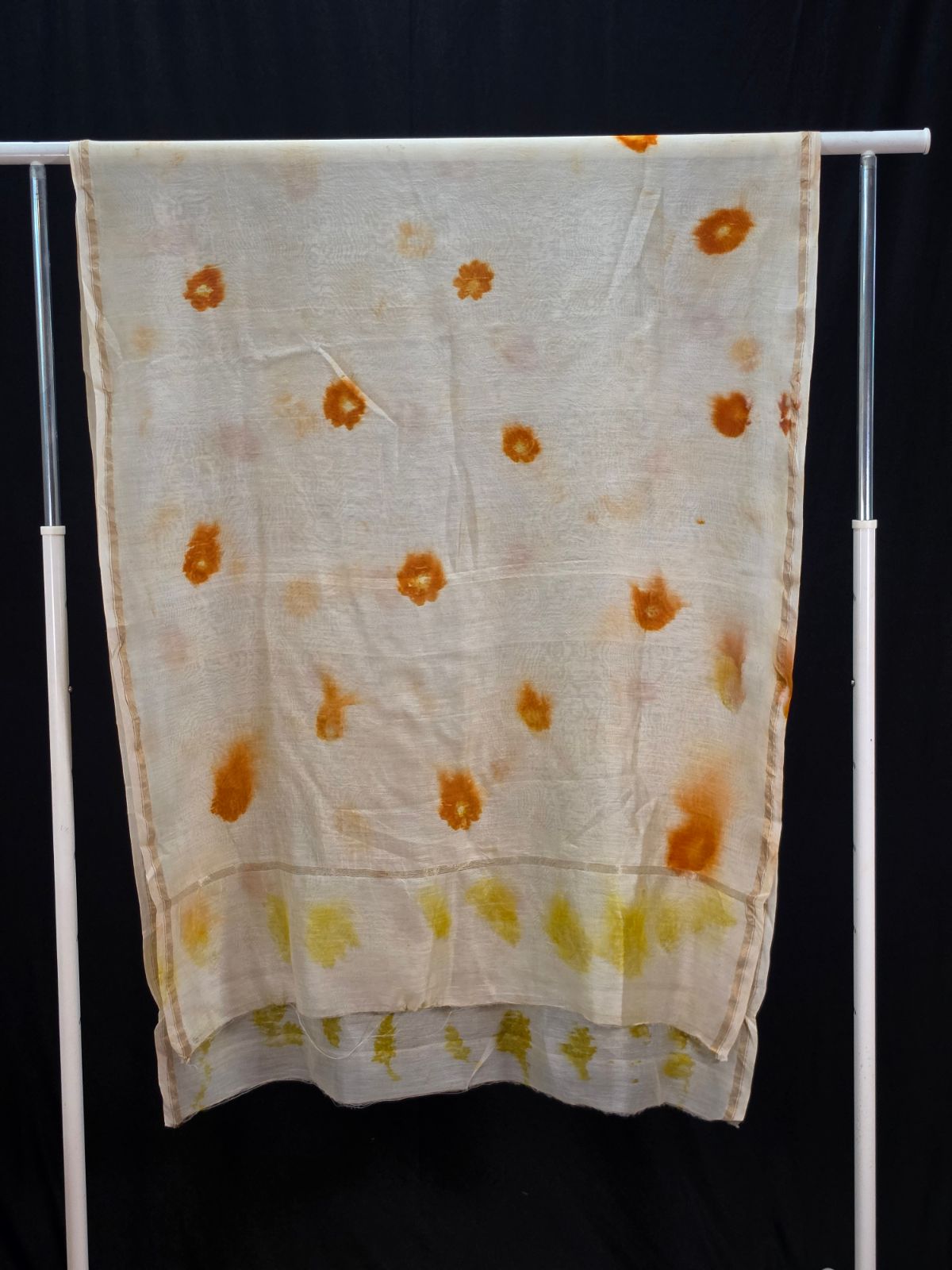 Eco Printed Chenderi Silk Stole 004 view 2