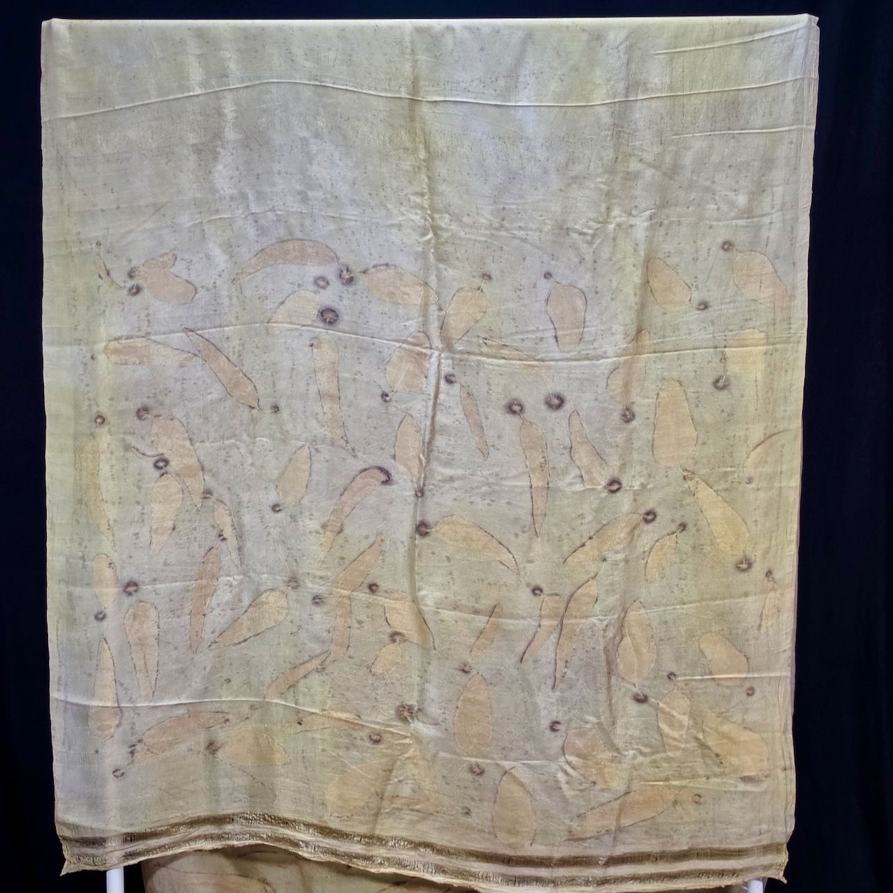Eco Printed Silk Saree 002 — block-printed artisanal piece