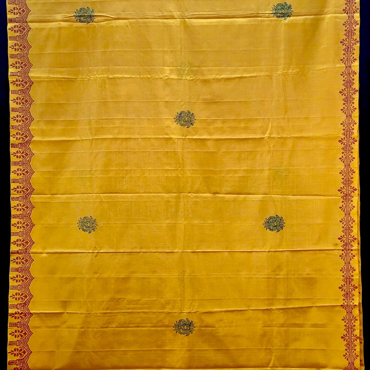 Block Printed Kanjivaram Silk Saree 001 view 2