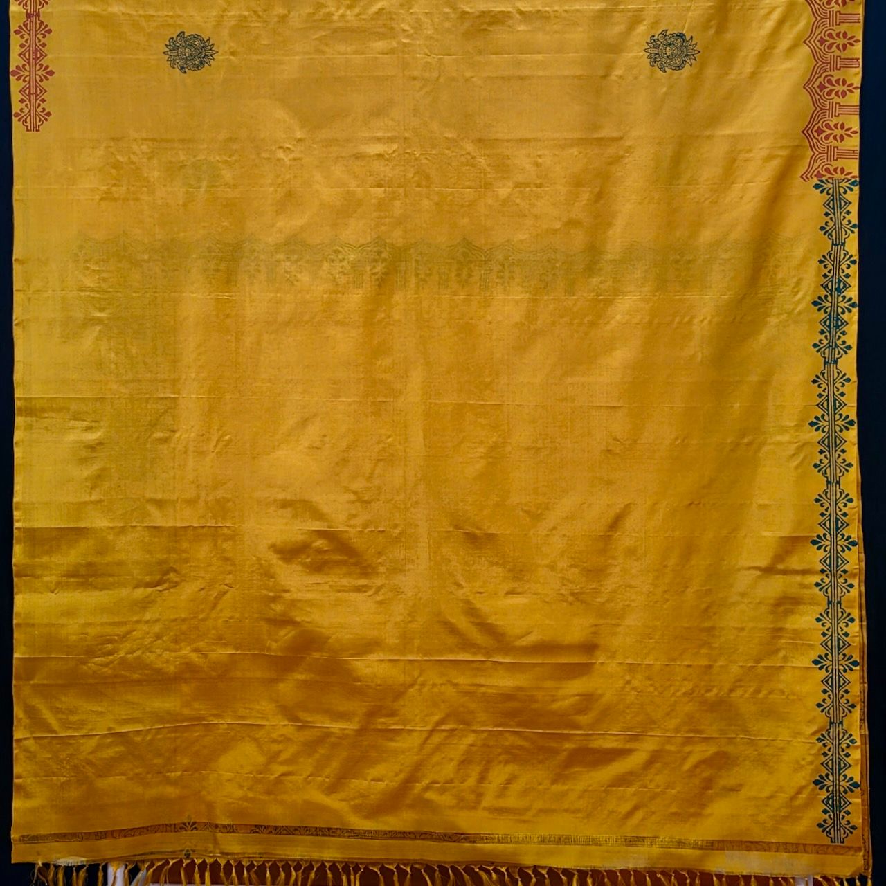 Block Printed Kanjivaram Silk Saree 001 view 3