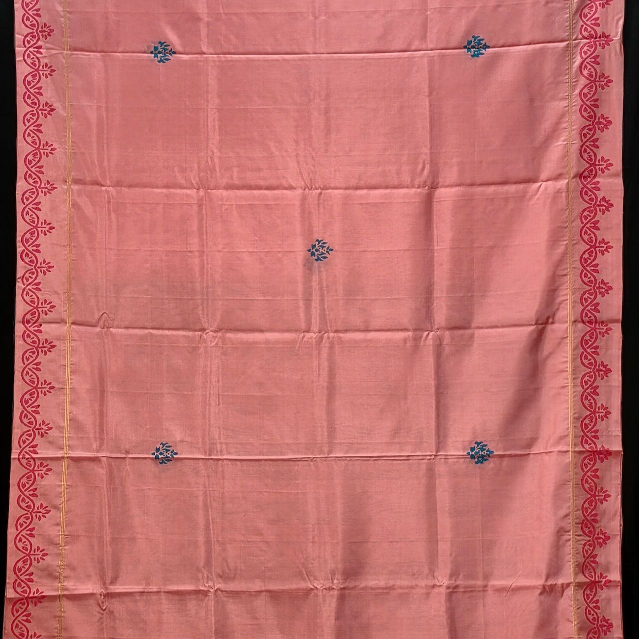 Block Printed Kanjivaram Silk Saree 002 view 2