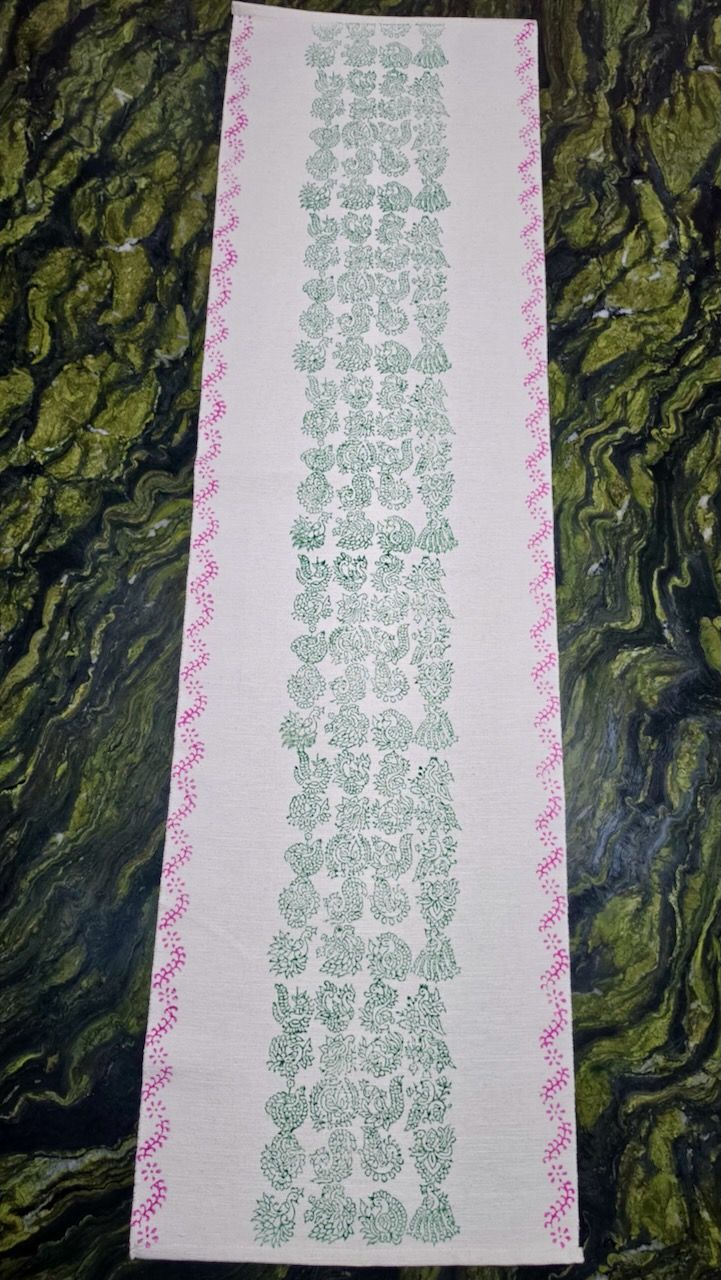 Table Runner 05 — block-printed artisanal piece