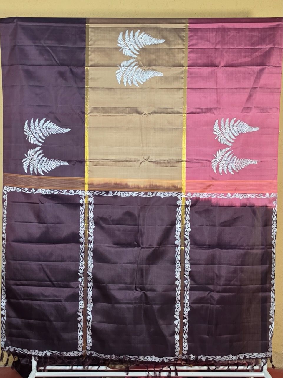Block Printed Kanjivaram Silk Saree 004 — block-printed artisanal piece