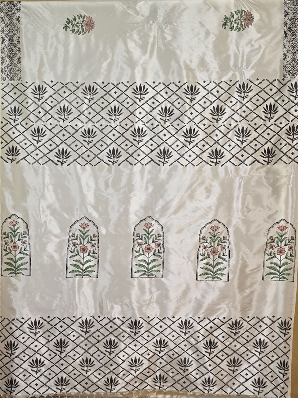 Block Printed Kanjivaram Silk Saree 005 — block-printed artisanal piece