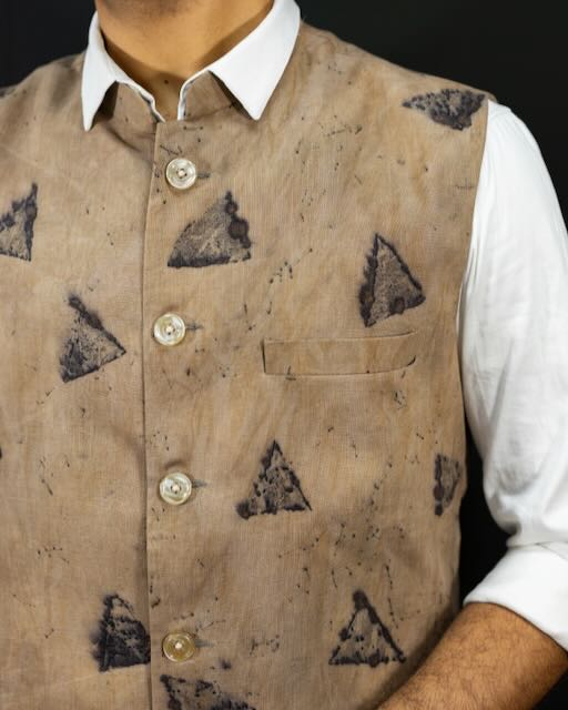 Eco Printed Lenin Modi Coat (Modi Jacket) 001 view 5