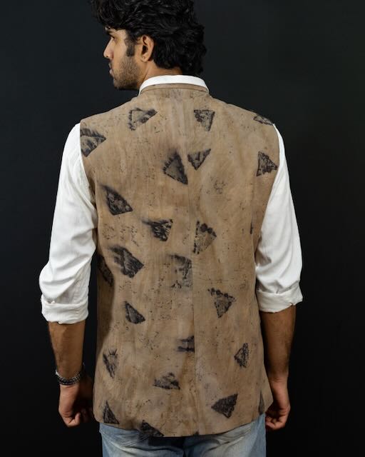 Eco Printed Lenin Modi Coat (Modi Jacket) 001 view 4