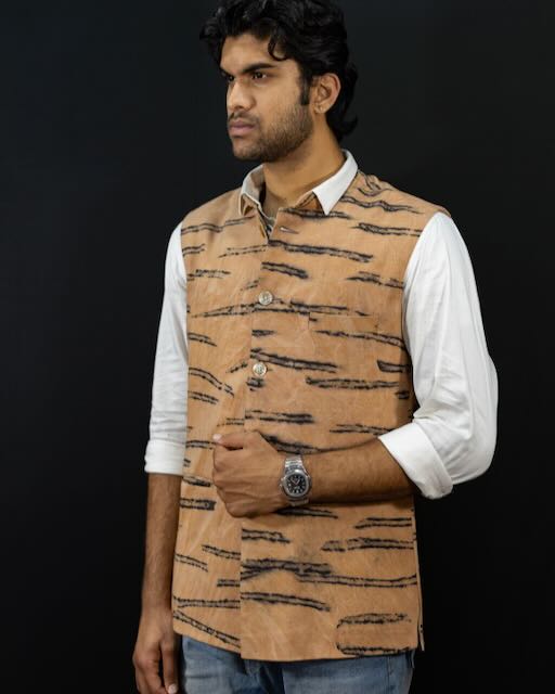 Eco Printed Lenin Modi Coat (Modi Jacket) 002 view 2