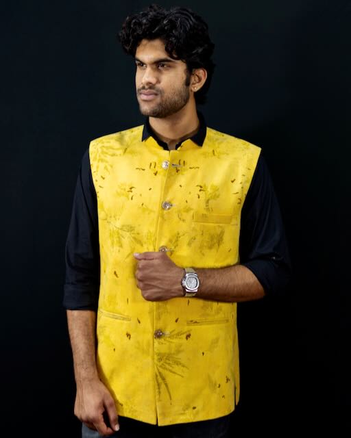 Eco Printed Lenin Modi Coat (Modi Jacket) 003 view 3