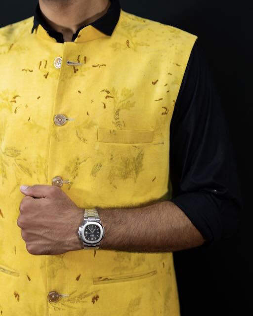 Eco Printed Lenin Modi Coat (Modi Jacket) 003 view 2