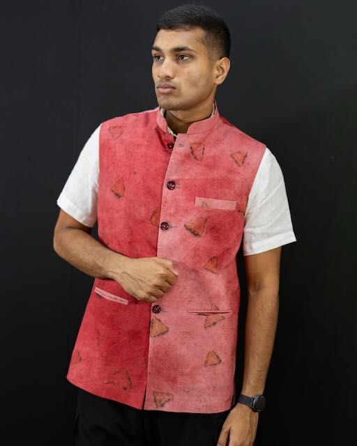 Eco Printed Lenin Modi Coat (Modi Jacket) 004 view 2