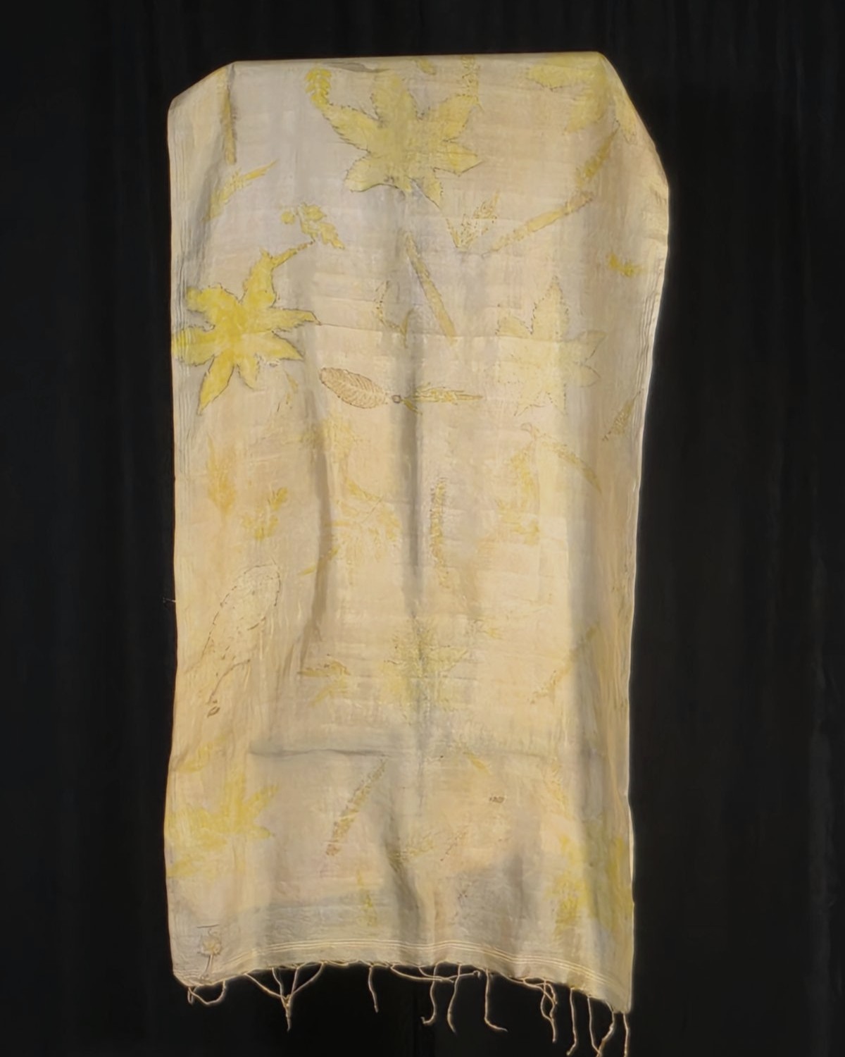 Eco Printed Silk Stole 008 — block-printed artisanal piece