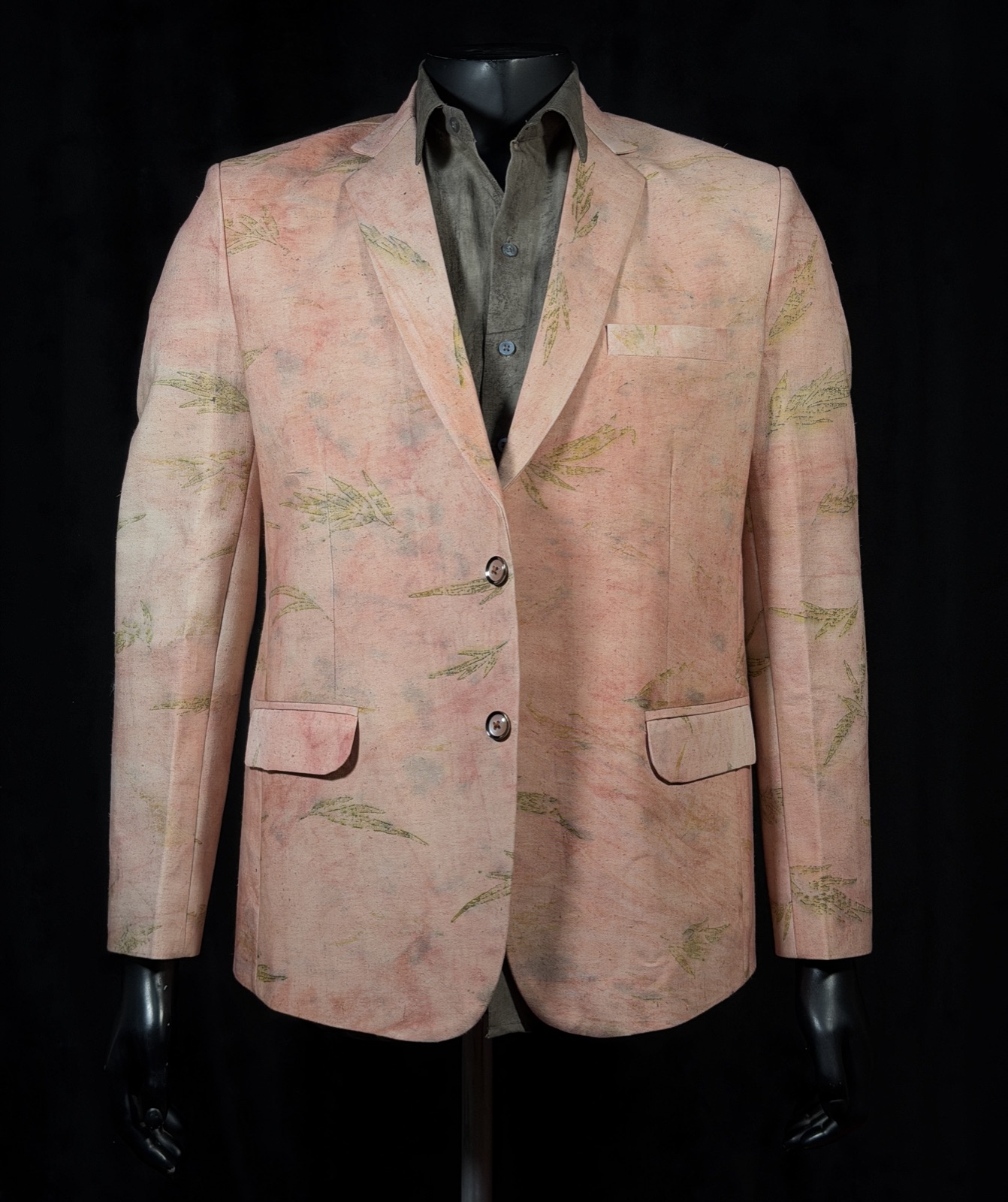 Eco Printed Banana Blazer 001 — block-printed artisanal piece